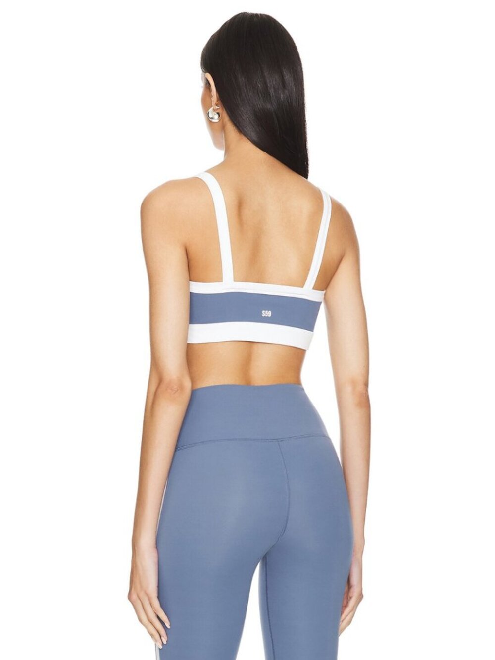 SPLITS59 Monah Rigor Bra in Steel Blue & White Size X-Small - Picture 2 of 4